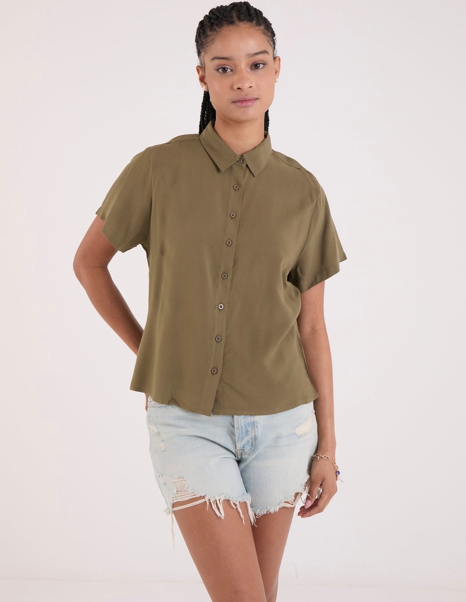 Blusa manga corta para mujer