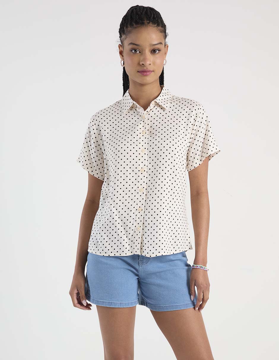 Blusa camisera manga corta para mujer 2