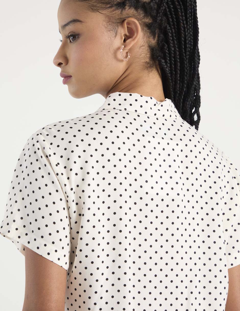 Blusa camisera manga corta para mujer 5