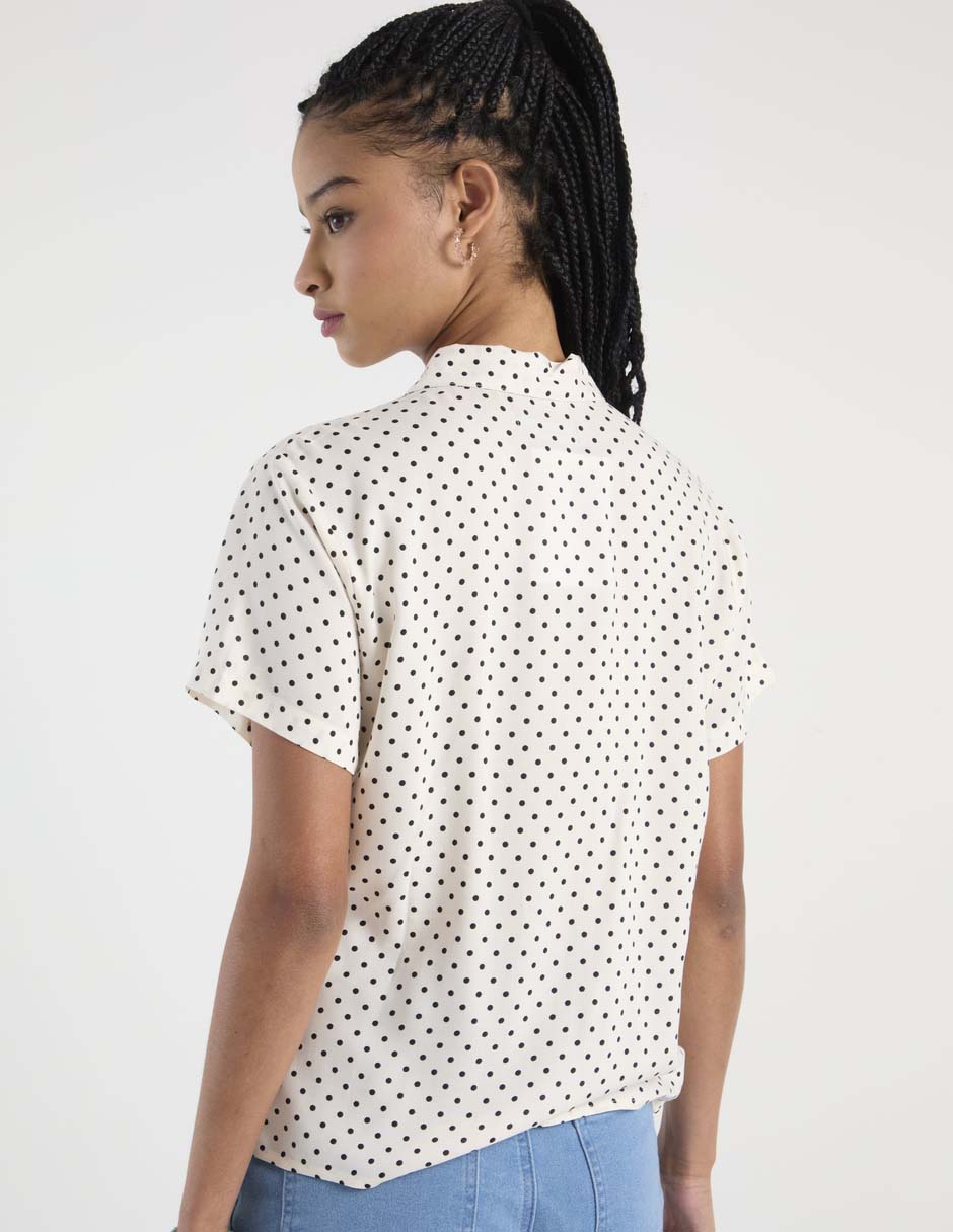 Blusa camisera manga corta para mujer 6