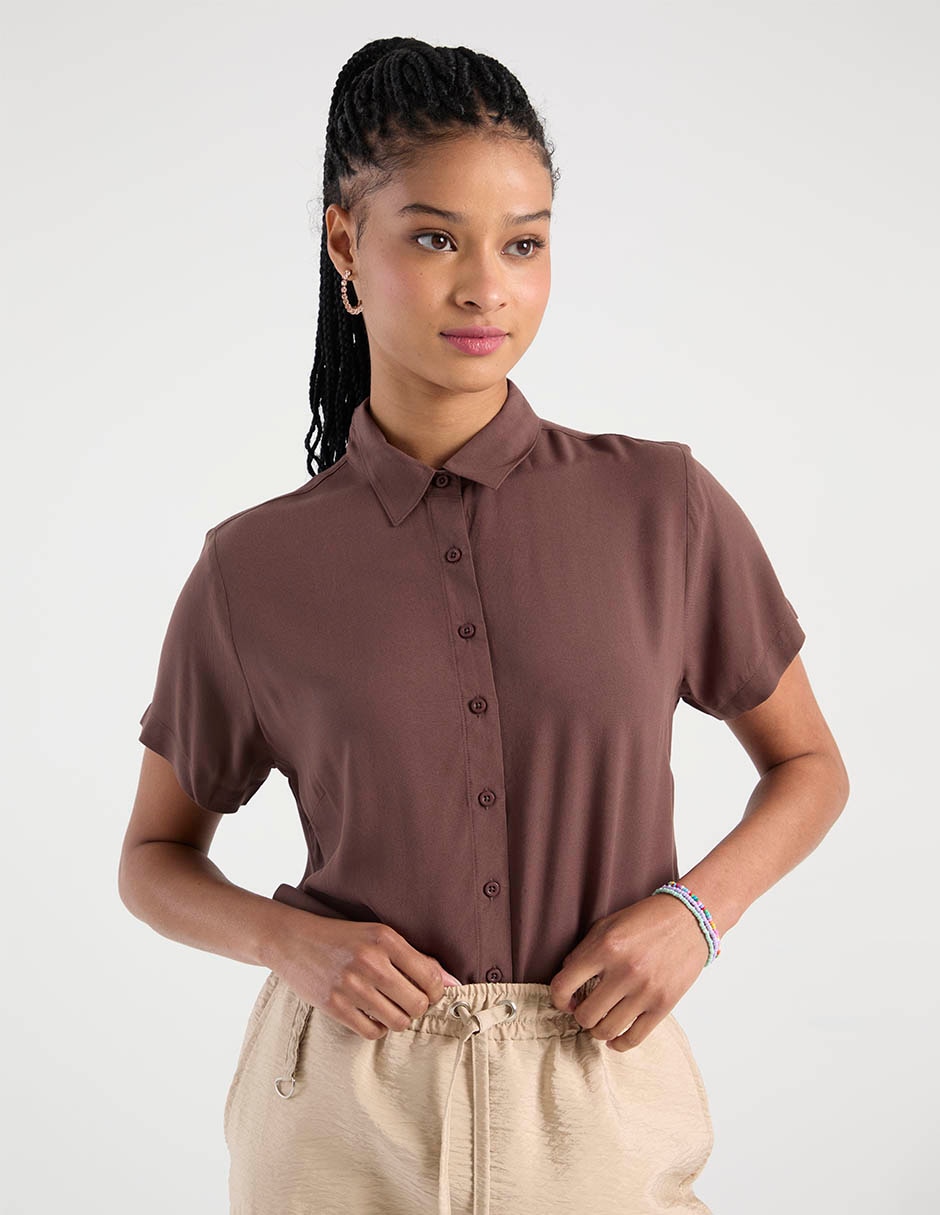 Blusa camisera manga corta para mujer Blusa camisera manga corta para mujer