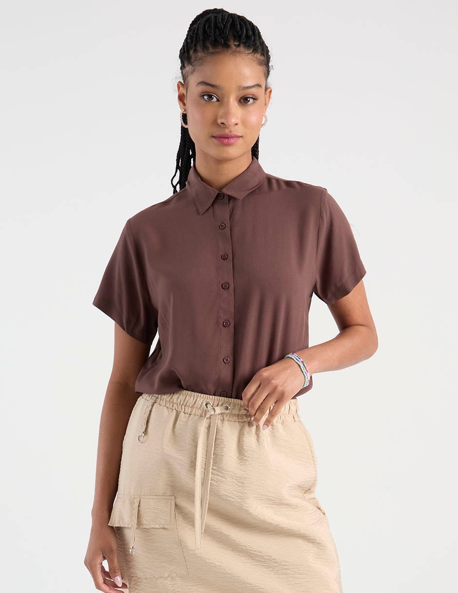 Blusa camisera manga corta para mujer 2