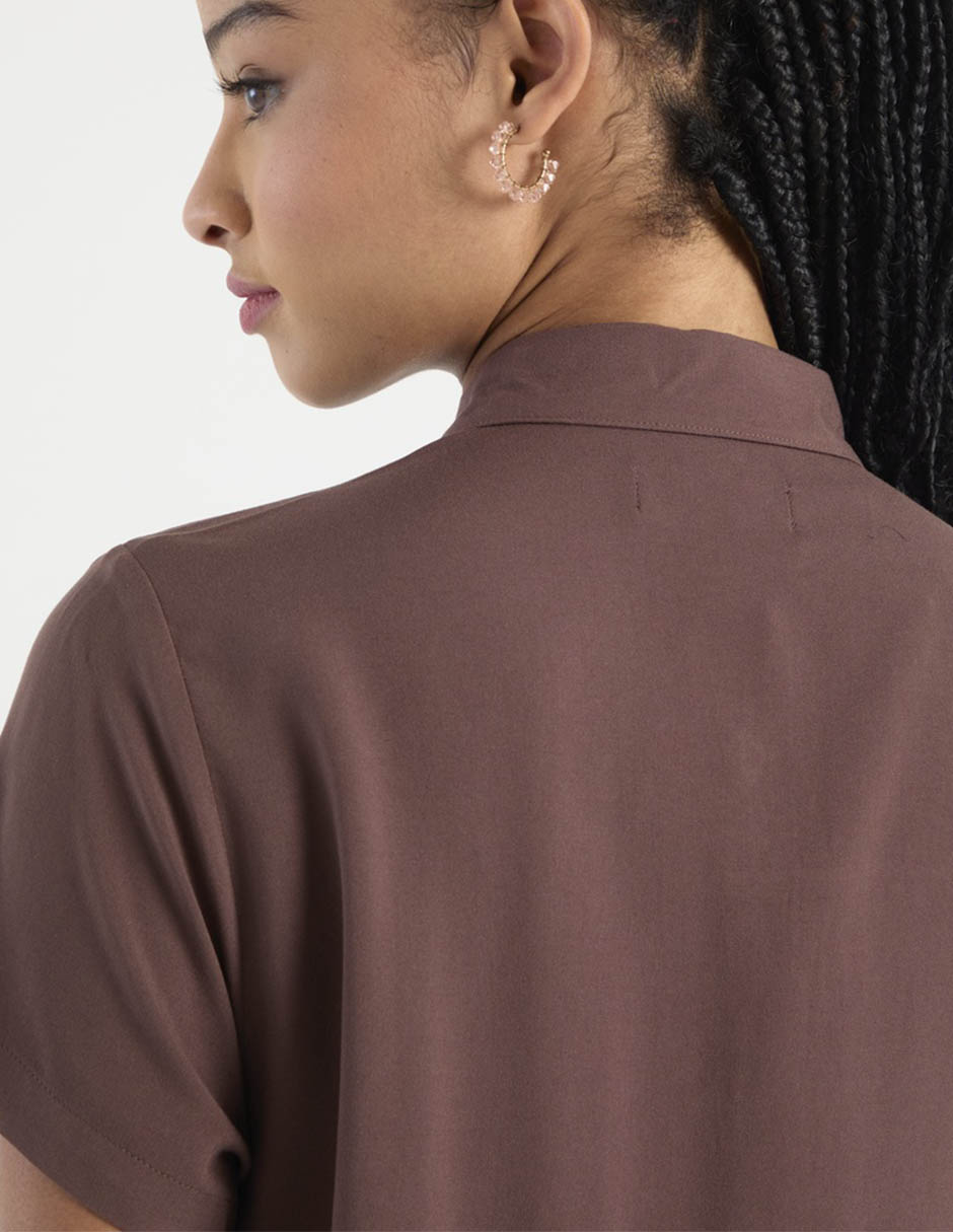 Blusa camisera manga corta para mujer 5