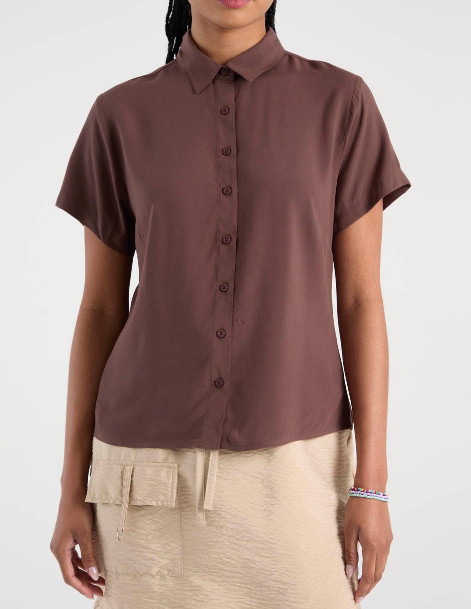 Blusa camisera manga corta para mujer 7
