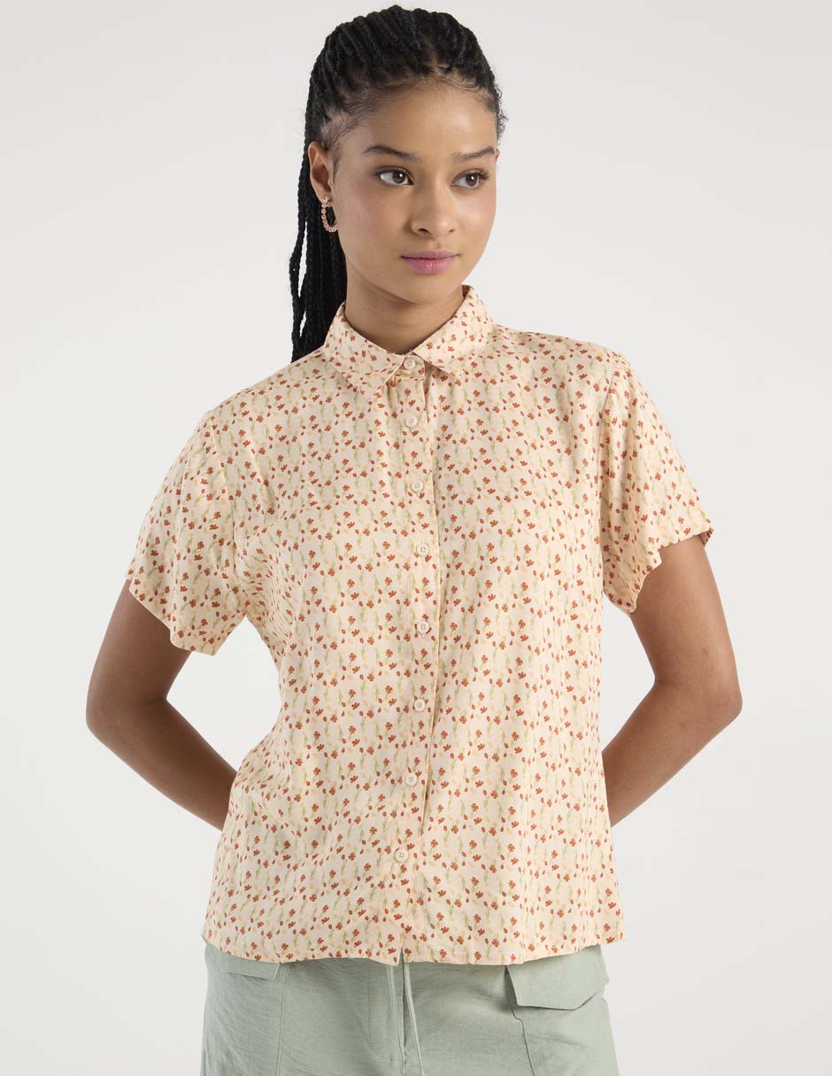 Blusa camisera manga corta para mujer 2