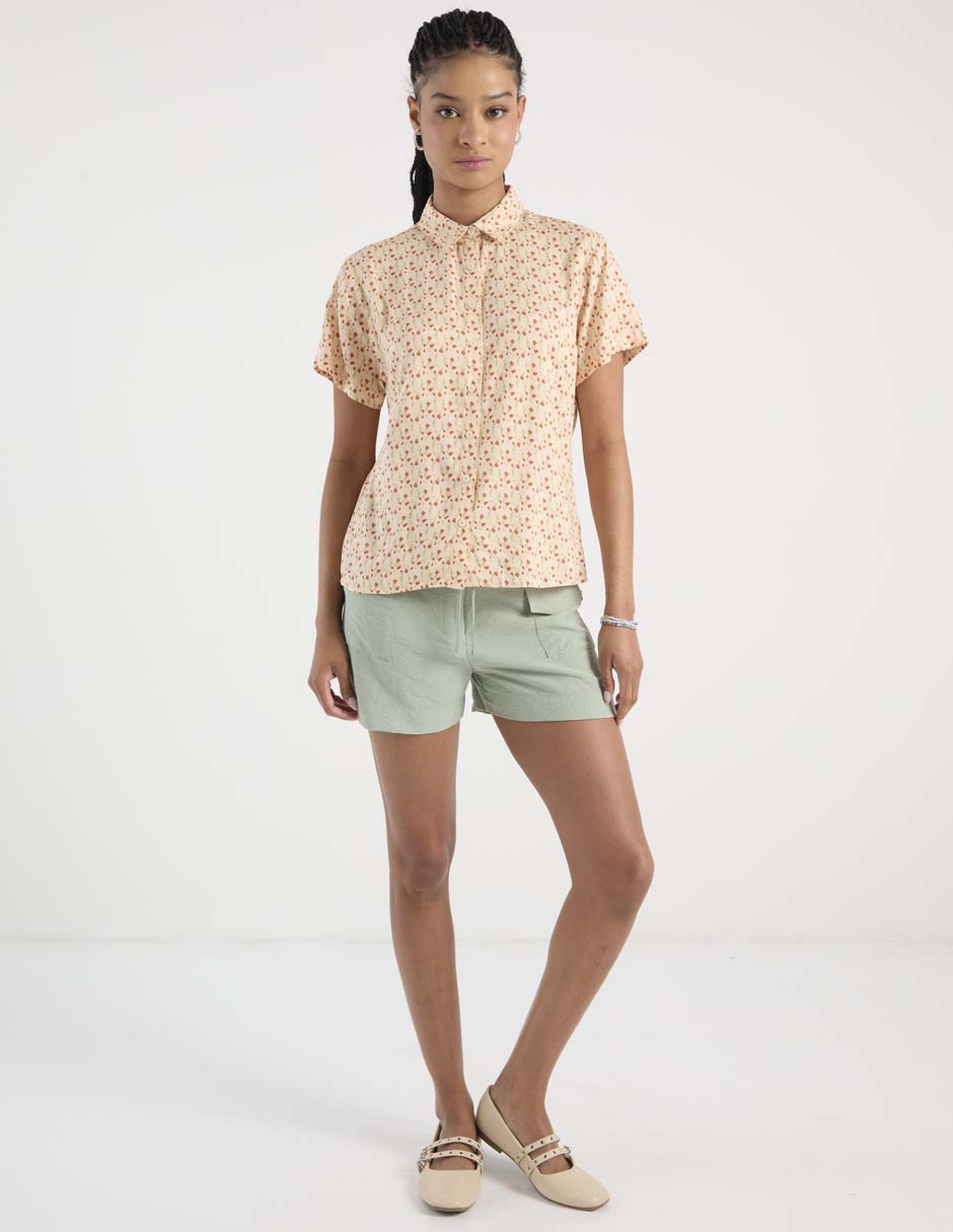 Blusa camisera manga corta para mujer 3