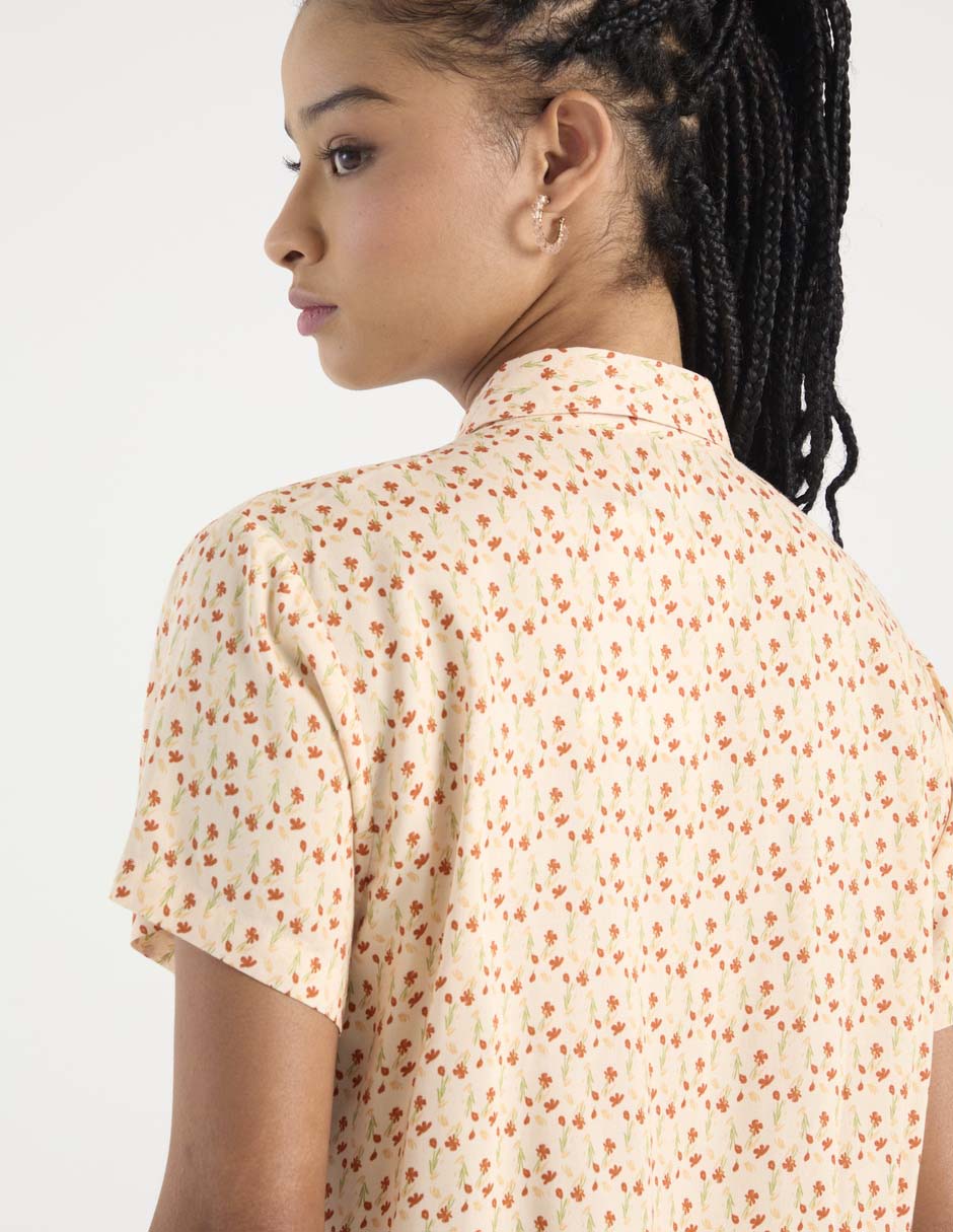 Blusa camisera manga corta para mujer 5