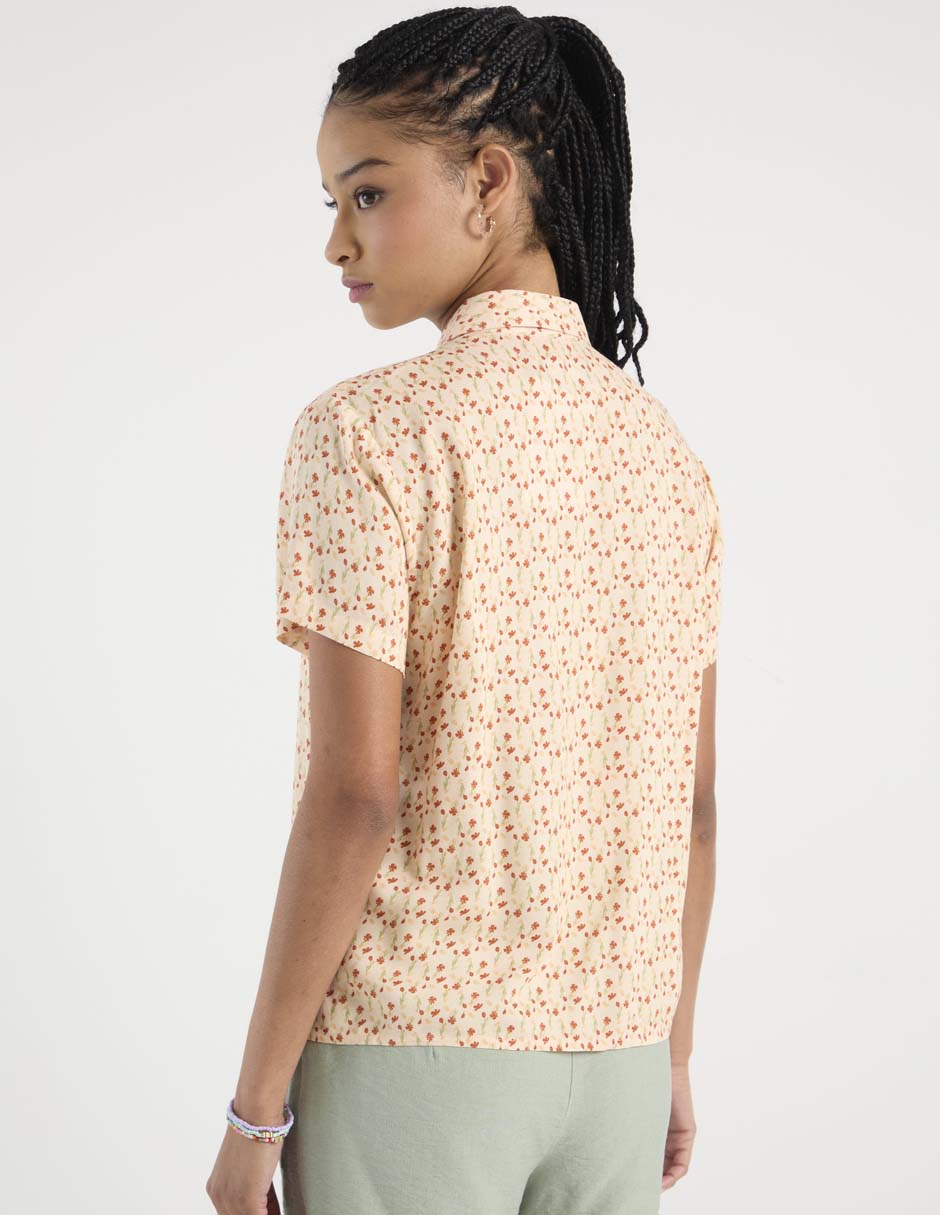 Blusa camisera manga corta para mujer 6