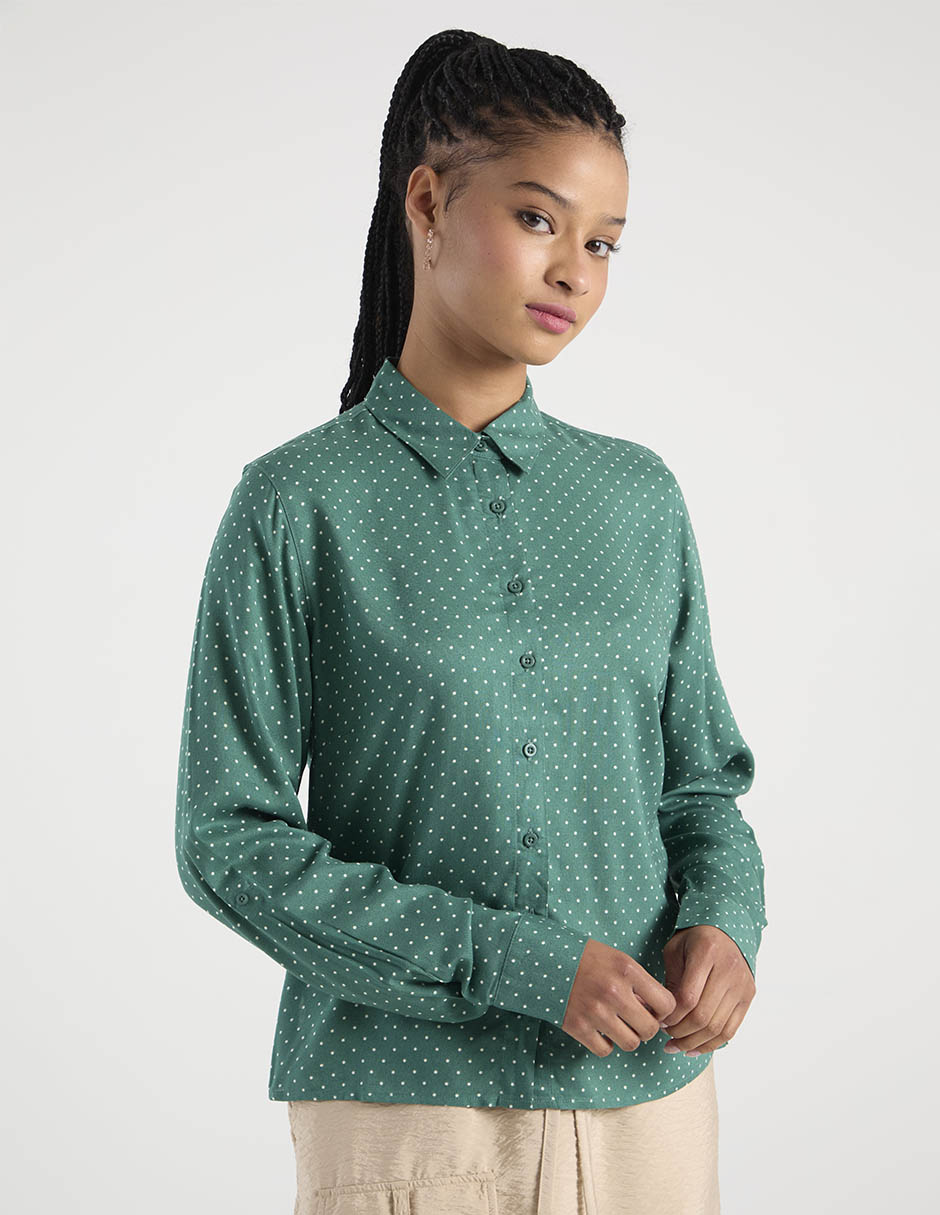 Blusa camisera manga larga para mujer 2