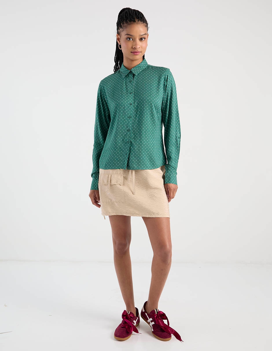 Blusa camisera manga larga para mujer 3