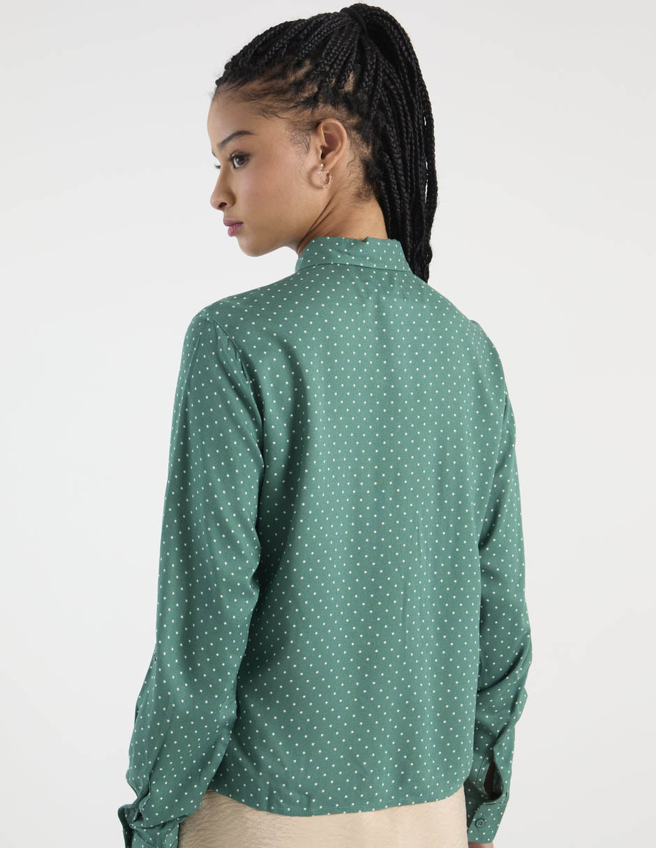Blusa camisera manga larga para mujer 6