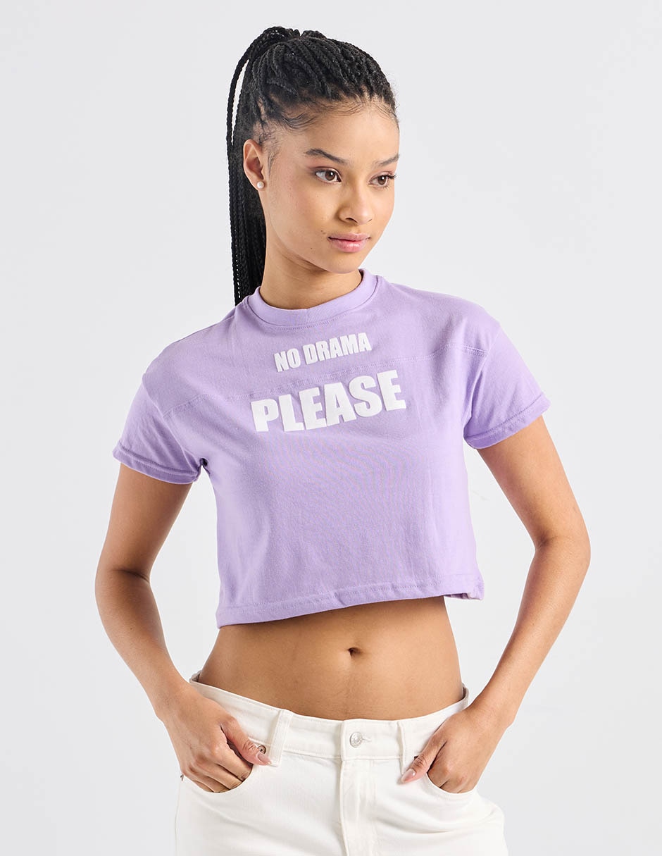 Playera manga corta cuello redondo para mujer