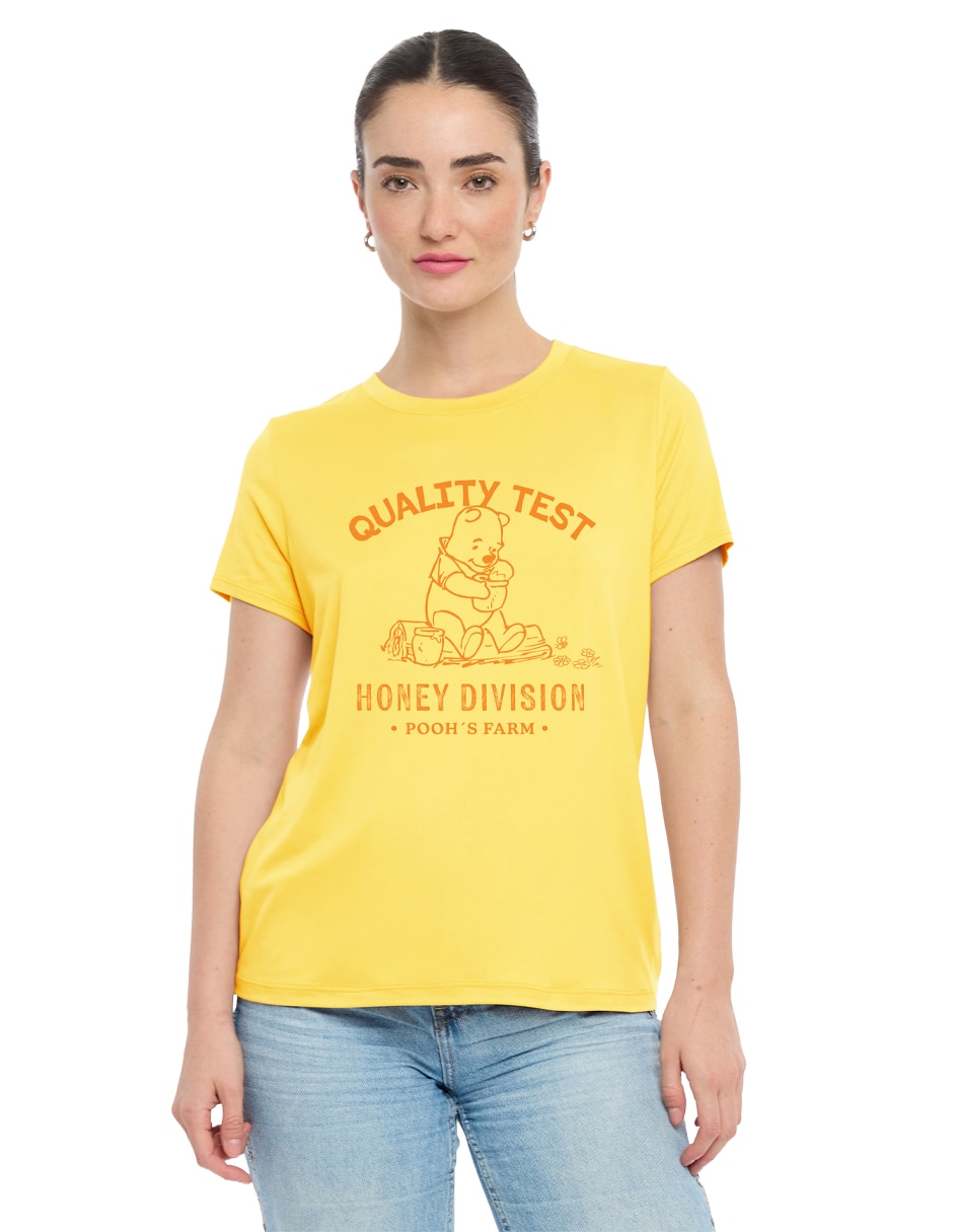 Playera manga corta cuello redondo para mujer